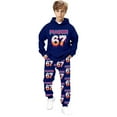 thumbnail image 4 of MEZZALL Girls 6 7 Printed Long Sleeve Hoodie Sweatshirt Tops And Jogger Pants Soft Casual Two Piece Outfit Toddlers Kids Comfort Relaxed Fit Children Fashion Clothes Sets, 4 of 5