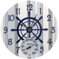 thumbnail image 1 of Springfield RA46492 Horloge en Résine Poly 14 Pouces avec Thermomètre et Roue de Capitaines, 1 of 1