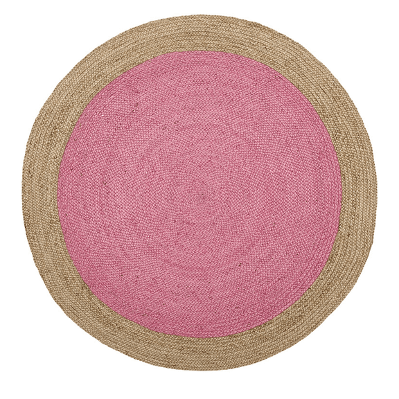 Jaipur Art And Craft Handmade 100x100 CM (3.33 x 3.33 Square feet)(39 x 39.00 Inch)Multicolor Round Jute AreaRug Carpet throw