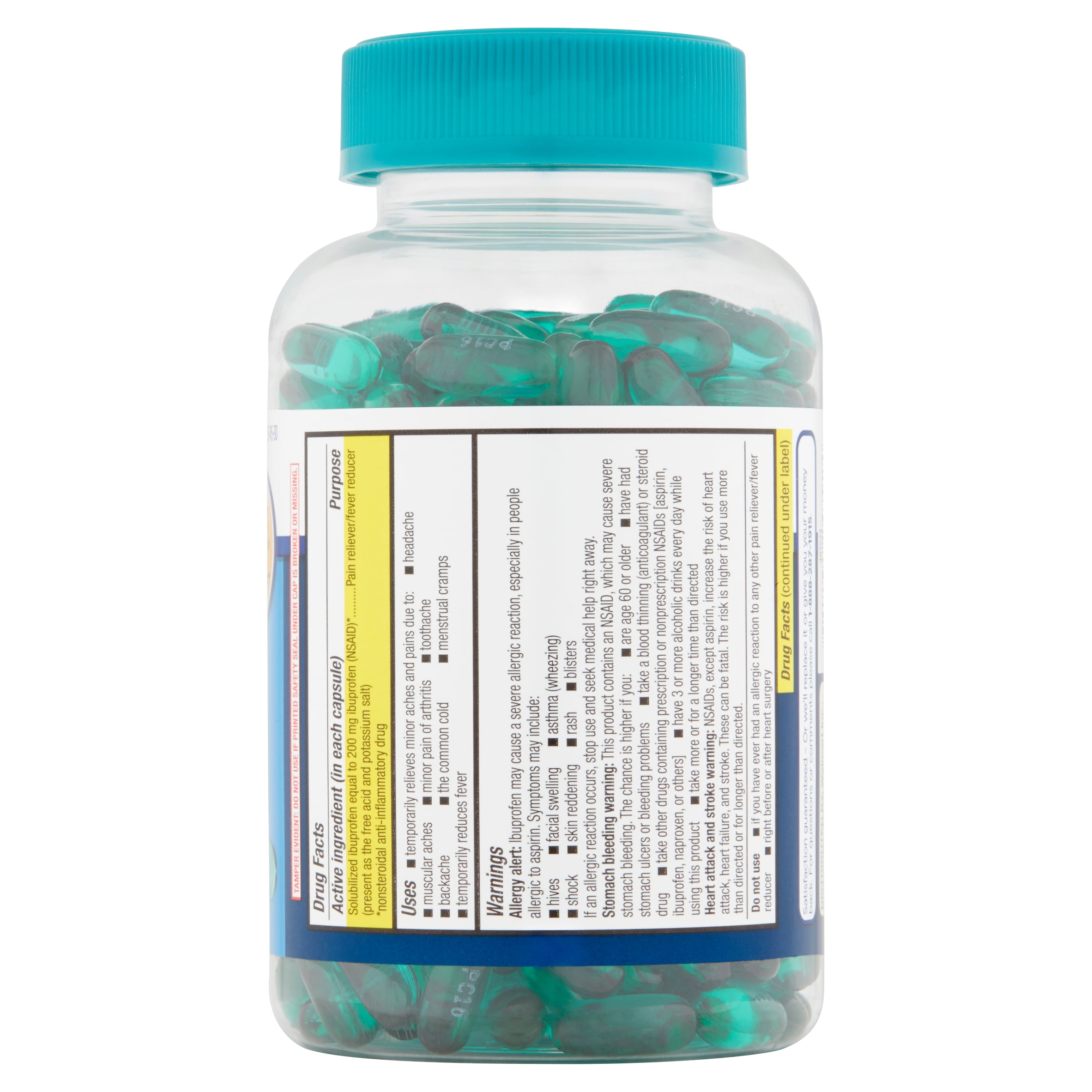 Equate Ibuprofen Capsules, 200 mg, 300 Count