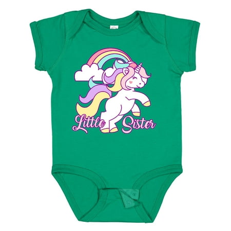 

Inktastic Little Sister Unicorn Gift Baby Girl Bodysuit