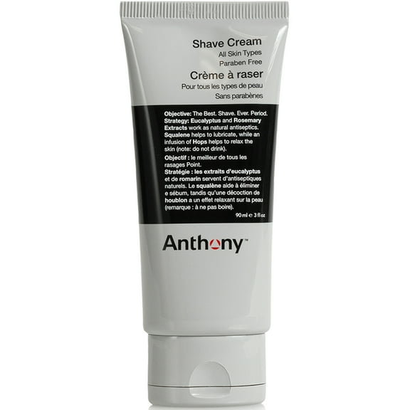 Anthony Shave Cream, 3 Fl Oz, Contains Squalane, Eucalyptus and Rosemary Extracts, Helps To Lubricate, Refresh, Cool, and Condition Your Skin For Shaving