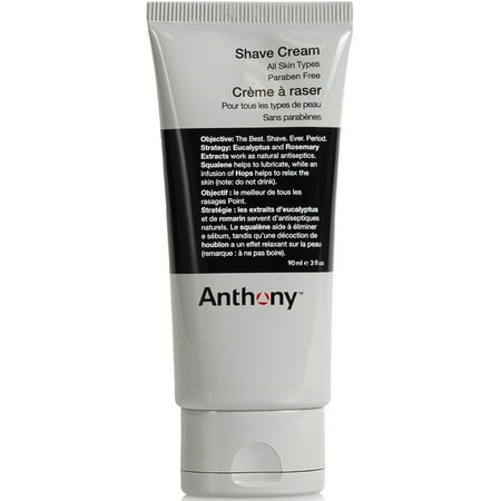 Anthony Shave Cream, 3 Fl Oz, Contains Squalane, Eucalyptus and Rosemary Extracts, Helps To Lubricate, Refresh, Cool, and Condition Your Skin For Shaving