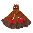 thumbnail image 7 of Women Cute Animal Hooded Throw Poncho Blanket, Soft Fuzzy Plush Button‑Front Wearable Cape Shawl with Apple Pockets Fall Winter Outfits for Women(Brown,One Size), 7 of 7