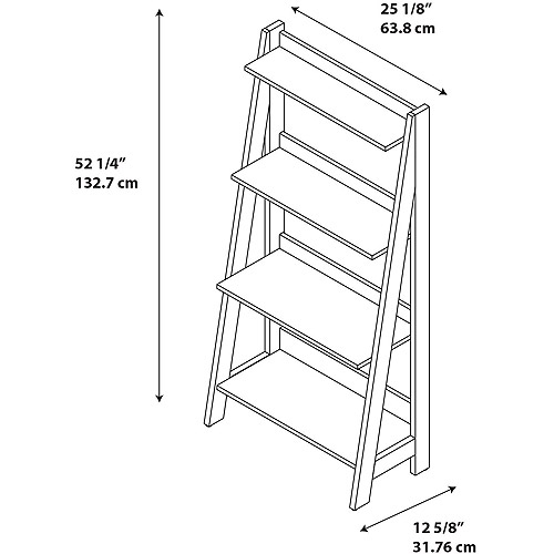 Bush Alamosa Ladder Bookcase, Classic Black