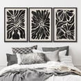 thumbnail image 2 of IDEA4WALL Framed Canvas Print Wall Art Set Botanical Silhouette Monochrome Black and White Floral Modern Art Decorative Vintage Floral Prints for Living Room, Bedroom, Office - Black 24"x36"x3, 2 of 5