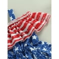 thumbnail image 6 of 4th of July Baby Girls Summer Outfits Princess Dress Independence Day Sleeveless Off Shoulder Star Stripe Dress, 6 of 9