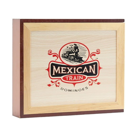 Front Porch Classics, Mexican Train Domino Set in Wooden Collector Box from Front Porch Classics for 2 to 8 Players Ages 8 and Up