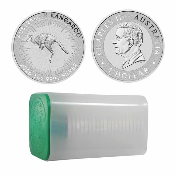 2026 1 oz Australian Silver Kangaroo Coin BU - Tube of 25