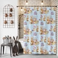 thumbnail image 2 of Shower Curtain for Bathroom Spring Rabbit Egg Flower Waterproof Bath Curtains Shower Curtains with Hooks,Seamless Easter Theme on Blue Bathroom Curtain Privacy Drapes for Bathtubs Toilet 72x72in, 2 of 4