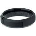 thumbnail image 3 of Charming Jewelers Tungsten Wedding Band Ring 6mm for Men Women Comfort Fit Black Beveled Edge Polished Lifetime Guarantee Size 9, 3 of 5