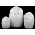 thumbnail image 2 of Benzara BRU-876708 Ceramic Owl Figurine with Big Round Eyes Set of Three in White, 2 of 2