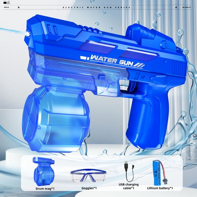 Aodebiao Automatic Water Gun Blaster Toy with Continuous Shooting Large Capacity Tank High Pressure Stream for Summer Water Play Pool Beach Activities Splash Battle Game