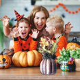 thumbnail image 4 of 9.8 Inch Large Pumpkin Fall Thanksgiving Decor,Mini Fake Pumpkins with Artificial Flowers for DIY Props Autumn Home Party Thanksgiving Halloween Table Centerpiece Decoration Orange -, 4 of 8