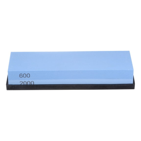 Uxcell 2pcs Knife Sharpening Stone Set Combination 600/2000 Grit  with Rubber Base, Green