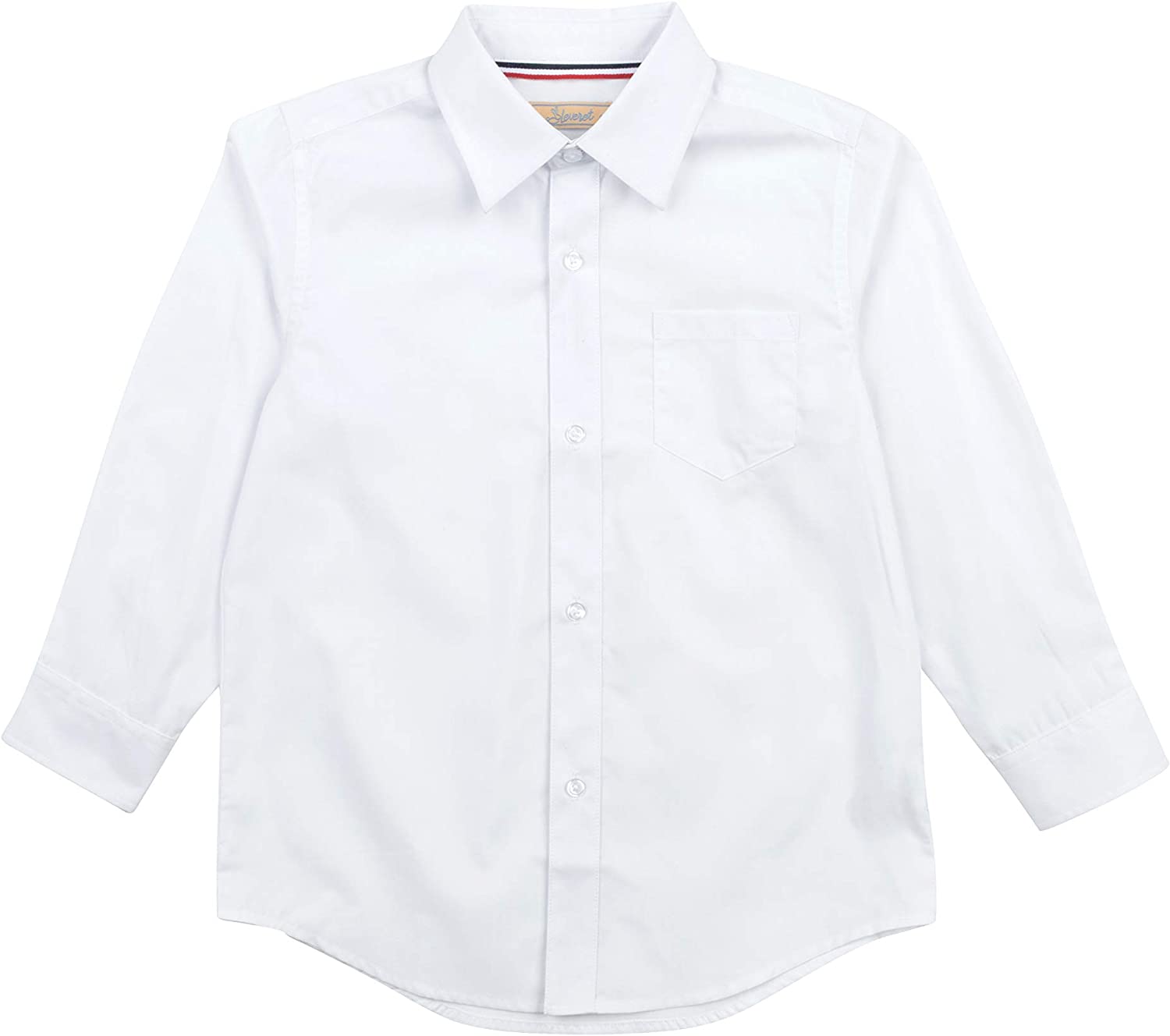Leveret Kids & Toddler Boys Long Sleeve Uniform Cotton Dress Shirt Variety of Colors (Size 2-14 Years) (White, 3 Years) - image 2 of 3