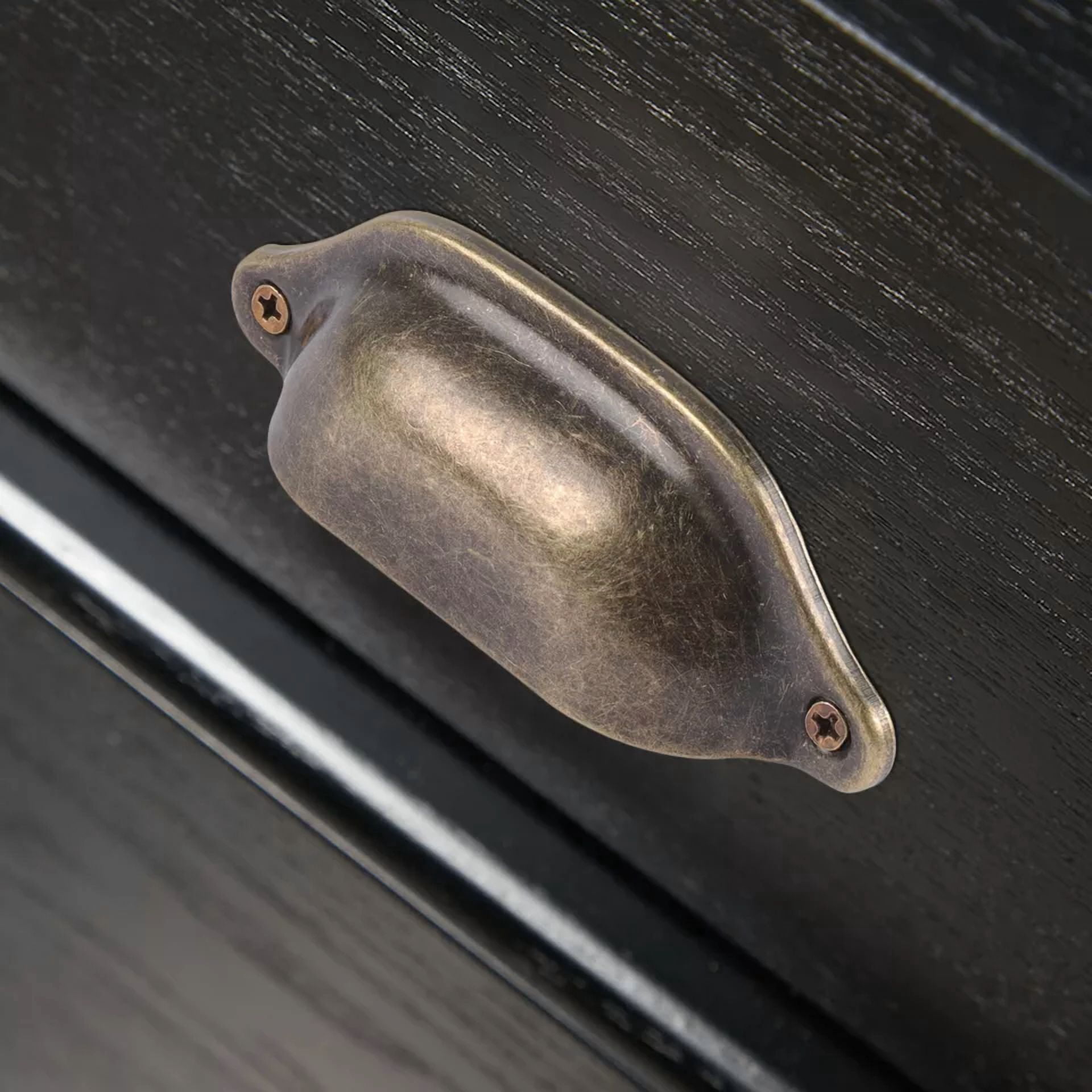 Antique Seashell-Shaped Bronze Metal Drawer Pulls Handles For Kitchen Cabinets