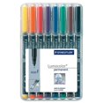 thumbnail image 1 of STAEDTLER 318 WP8 Lumocolor Permanent Marker Fine Tip Assorted Colours (Pack of 8), 1 of 1