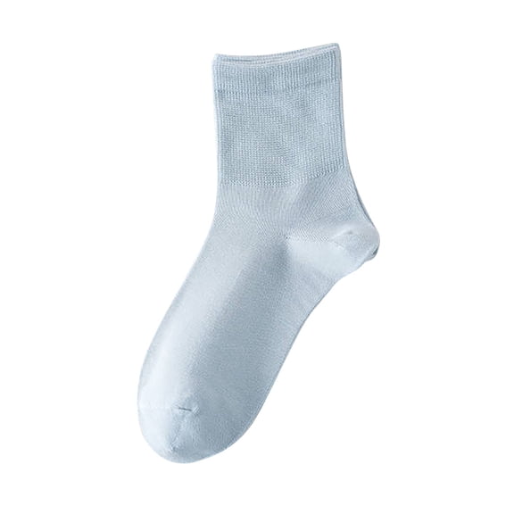 QINGFSAP Womens Seamless Mid Calf Socks Solid Basic Crew Socks Smooth Toe Comfortable
