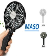 MASO Portable Handheld Fan , Mini Fan with USB Rechargeable Battery, Multi Speed Personal Desk Table Fan For Women Girls Kids Outdoor（Black）