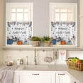 thumbnail image 4 of Thanksgiving 3 Piece Kitchen Curtains Tiers and Valances Set, Fall Orange Pumpkin Maple Leaves Sunflower Vintage Beige Rod Pocket Short Window Tiers Curtains Panel and Valance for Cafe Bathroom, 4 of 6