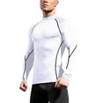 thumbnail image 1 of Faithtur Men’s Long Sleeve Workout Tops Mock Neck Slim Fit Compression Shirts Outdoor Athletic Tops, 1 of 5