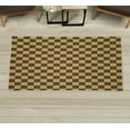 thumbnail image 1 of Checkers Game Decorative Rug, Geometric Grid Style Monochrome Squares in Traditional Game Board Design, Quality Carpet for Bedroom Dorm and Living Room, 6 Sizes, Yellow Charcoal, by Ambesonne, 1 of 1