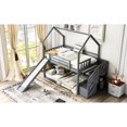 thumbnail image 5 of Twin Over Bunk Bed With Convertible Slide And Storage - Gray Entertainment & Charm, 5 of 6