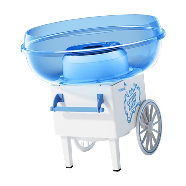 simhoa Hard Candy Maker Household Candy Machine Kitchen DIY 450W Candy Machine Candy Floss Machine Cart for Household Birthday Gift Party Festival Blue