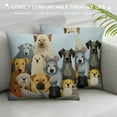 thumbnail image 3 of JEUXUS Cute Dogs Pillow Cover Puppy Pets Animals Funny Curious Cartoon Dogs Lover Dalmatian Colorful Bulldog Pug Poodle Decorative Pillow Case Home Decor Square Pillowcase, 3 of 5