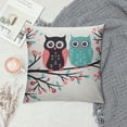 thumbnail image 2 of COMIO  Throw Pillow Cover Owl Animal Cute Owls On Branch Tree Love Heart Abstract Art Flowers Leaves Big Eyes Wild Decor Lumbar Pillow Case Cushion for Sofa Couch Bed Queen, 2 of 5