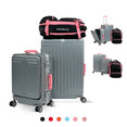 thumbnail image 1 of Maletas de Viaje 20 y 26 Pulgadas Rollway con Ruedas y Mochila para Equipaje de Mano y Cabina 10 kgs Candado TSA Plata con Vivos Rosas, 1 of 5