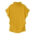 thumbnail image 4 of WCJM Women's Summer Short Sleeve Loose T Shirt High Low Hem Babydoll Peplum Women's Short Sleeve T-Shirt Women's Summer Solid Color High Neck Loose Casual Short Sleeved T Shirt Top, 4 of 5