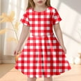 thumbnail image 2 of LUOGENLI Robe Mode pour Enfants à Carreaux Ajustée à Manches Courtes (6 14 Ans) Robe pour Filles Tendance 8-9 Ans, 2 of 4