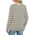 thumbnail image 5 of Resicozy Womens Striped Long Sleeve Shirts Fall Spring 2026 Tops Fashion Clothing Ribbed Crewneck Tee Blouses Sky Blue M, 5 of 5