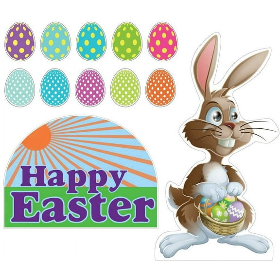 Victory Store Happy Easter Bunny And Eggs Outdoor Decorations Set 20864