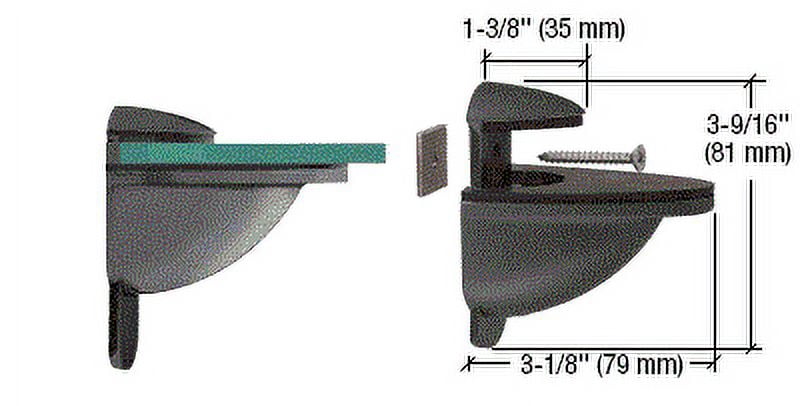 CRL DL661BL Black Heavy-Duty Adjustable Shelf Bracket
