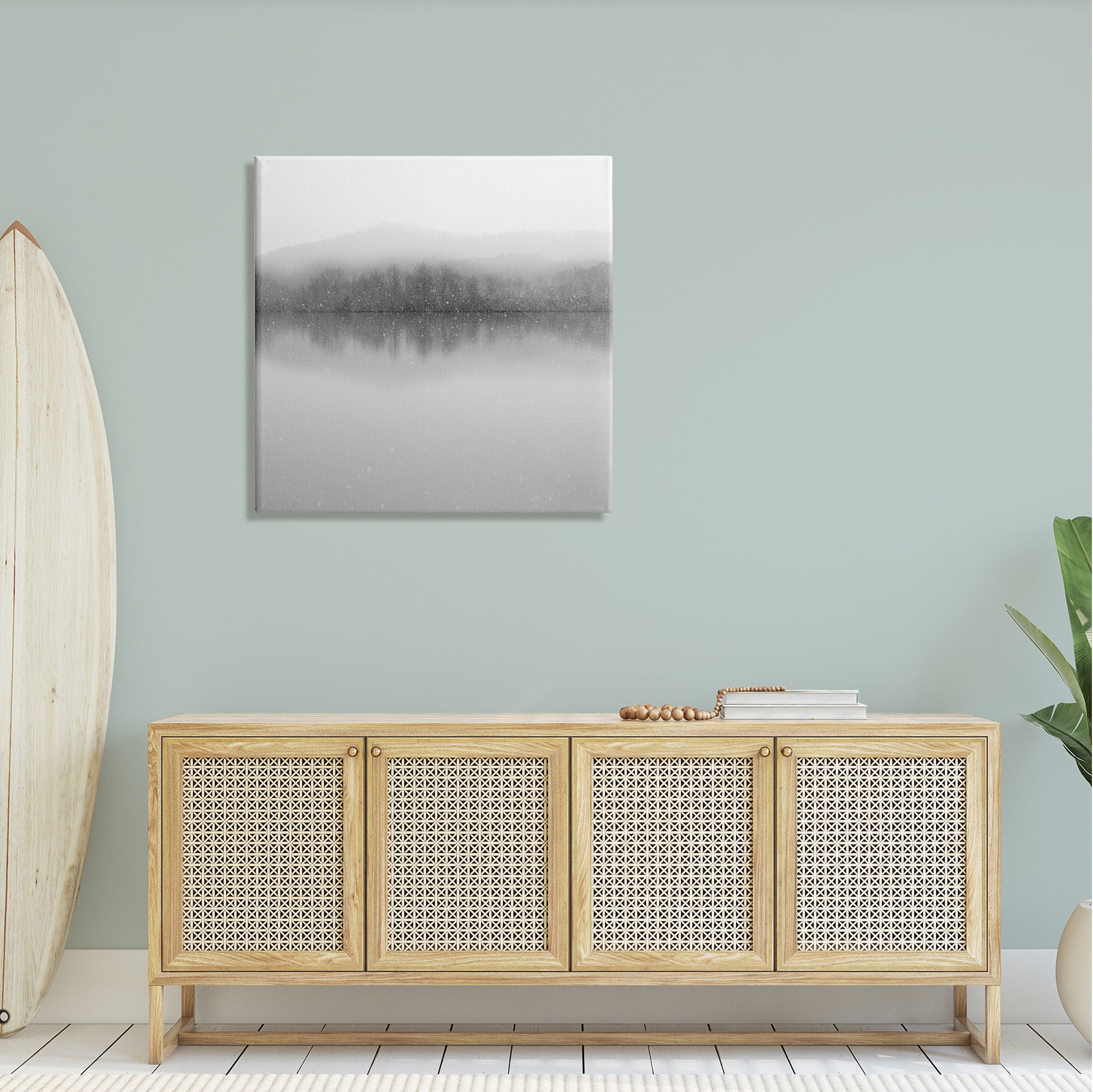 Stupell Mountainous Lake Trees Reflection Landscape Photography Gallery Wrapped Canvas Print Wall Art