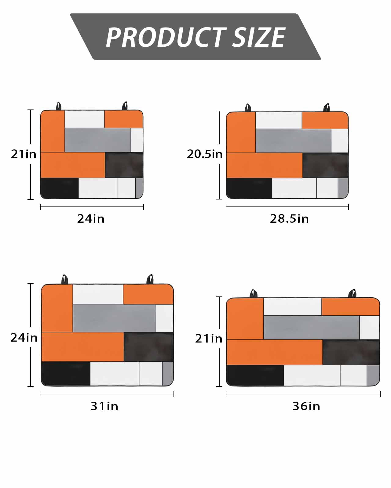 Stove Top Covers for Electric Stove, Burnt Orange Black Grey Glass Stovetop Cover Protector, Modern Irregular Geometric Abstract Induction Cooktop Protector Oven Mat for Kitchen Countertop 24"x21"