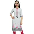 thumbnail image 1 of Bimba Kurti en Georgette Mousse Blanche pour Femme Tenue d'Été Tunique Imprimée Kurta-22, 1 of 8