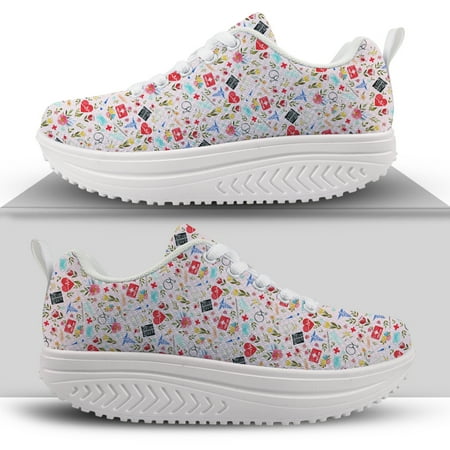 

3D Medicine Bottle Print Women s Swing Shoes Nursing Spring Women Heightreasing Shoes Woman Nurse Platform Shoes