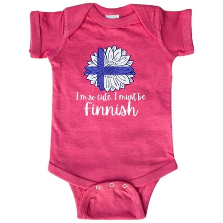 

Inktastic I m So Cute I Must be Finnish Sunflower Finland Flag Gift Baby Boy or Baby Girl Bodysuit