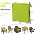 thumbnail image 4 of Kimunuk Outdoor Chair Cushions set of 2, 19" x 19" Zipped Waterproof Outdoor Seat Cushions Couch Pads with Ties for Patio Furniture, Grass Green, 4 of 6