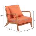 thumbnail image 6 of Topcobe Mid-Century Retro Accent Chairs, Modern Fabric Upholstered Wooden Lounge Armchair for Living Room, Upholstered Arm Chair for Bedroom Reception Apartment Dorms, Orange, 6 of 6