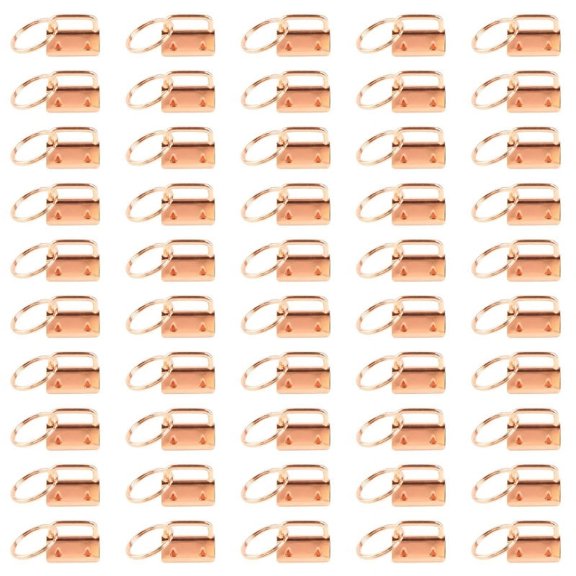 WINDLAND 50 Pcs Key Fob Hardware Key Chain Fob Wristlet with Key Rings for Wristlet Keychain Key Chain Making Hardware Supplies