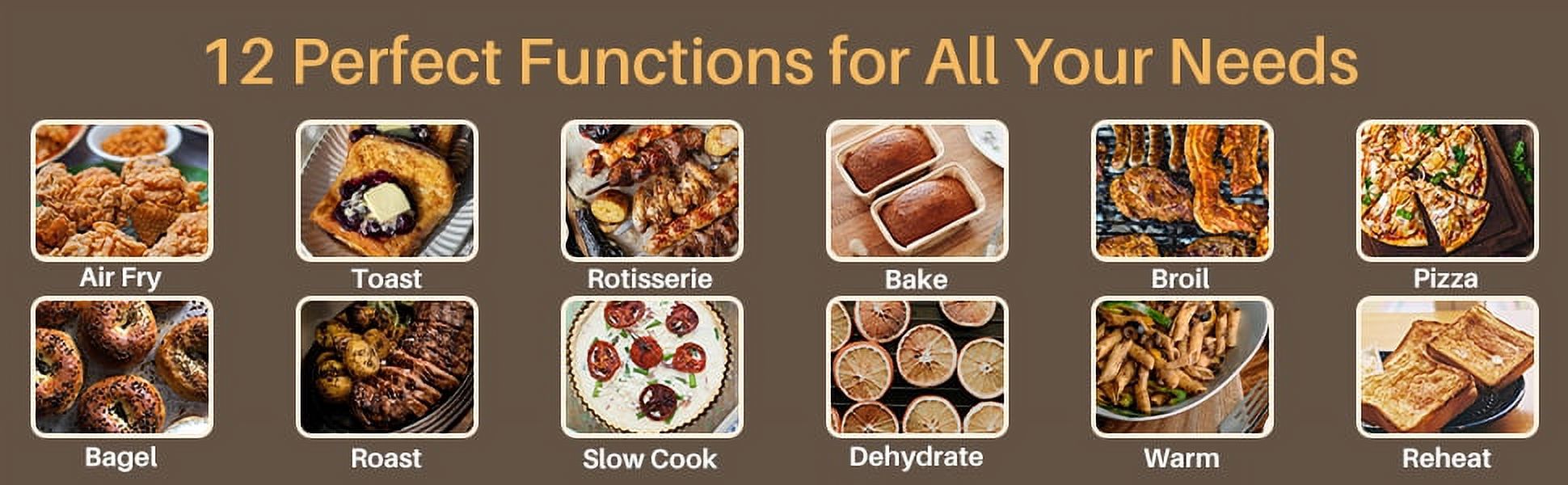 LNC Air Fryer Toaster Oven 12-in-1 Countertop Oven withspeedy Convection, Large 34 QT Capacity, 1750W,stainlesssteel - Gray