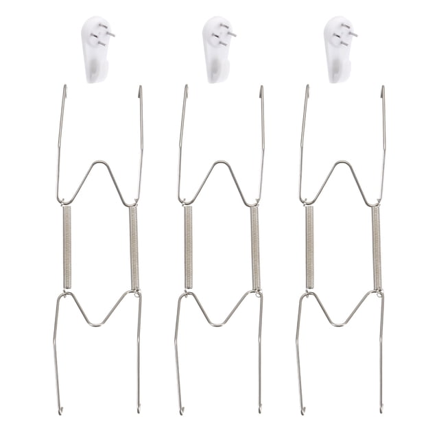 Unique Bargains 3Pack Plate Hanger, 8 Inch Stainless Steel Invisible Wall Plate Hangers for Decorative Plates, Silver