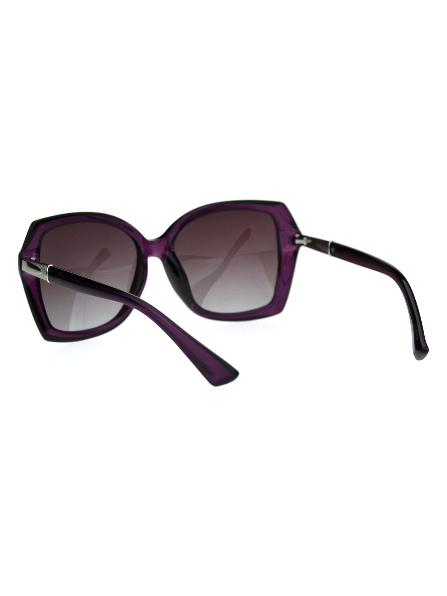 Womens CR39 Polarized Square Plastic Butterfly Designer Fashion Sunglasses All Purple - image 4 of 4