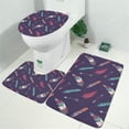 thumbnail image 2 of Feather and Arrow Pattern Bathroom Rugs Sets 3 Piece,Toilet Cover Set,Absorbent Non Slip Bathroom Mats Sets with U-Shaped Contour Rug Toilet Rug Set, 2 of 5
