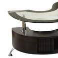 thumbnail image 2 of S Shape Contemporary Wood Base Coffee Table with Glass Top,Silver and Brown, 2 of 5